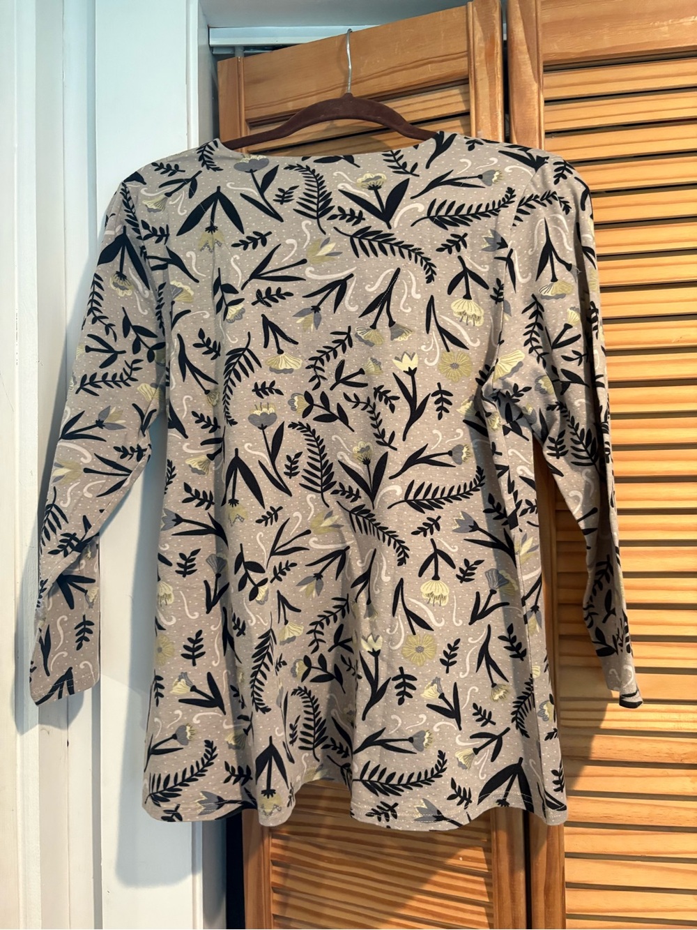 Gudrun Sjödén Women’s Taupe Botanical Scandinavian Inspire Floral Shirt Top Boho - Picture 5 of 7